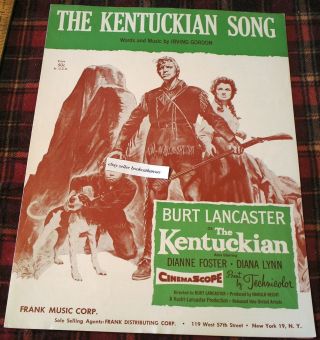 The Kentuckian Song 1955 Movie Sheet Music Vintage Song Book Burt Lancaster