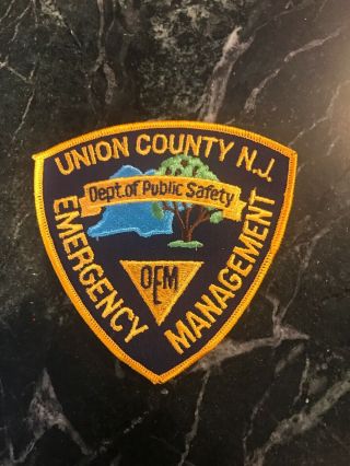 Union County Nj Emergency Management Patch Vtg 4” Rare Retro Early 90s Safety