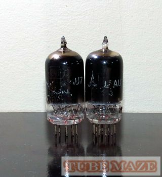 RARE Matched Pair Tung - Sol JTL 12au7/ECC82 BLACK glass tubes - 1950s 2