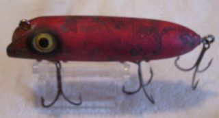 Vintage Wood South Bend Bass Oreno Lure 6/018/19pots Old Warrior Red