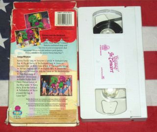 Barney & Friends Barney in Concert 1995 VHS Tape Purple Dinosaur Video Kids RARE 2