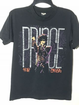 Rare Vintage 80s Prince And The Revolution World Tour 1985 Womens T Shirt size M 2
