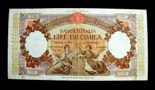 1962 Italy Rare Banknote Repubbliche Marinare 10000 Lire Vf Bb