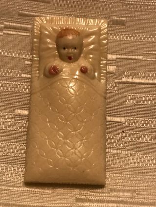 Renwal Vintage Baby In Bed Doll House Furniture Dollhouse No 120