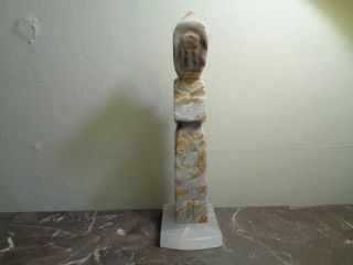 Vintage Onyx Marble 11 " Praying Monk Statue 3 - 1/2 Lbs Religious B8