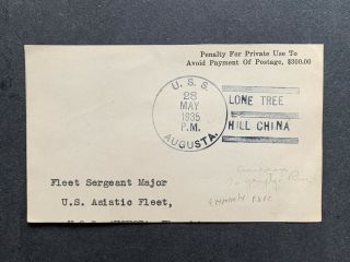 1935 Uss Augusta Lone Tree Hill China Rare Naval Port Asiatic Fleet Piece