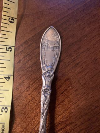 Antique Towle ' s Log Cabin Silver Plated Spoon for maple syrup Flower 2