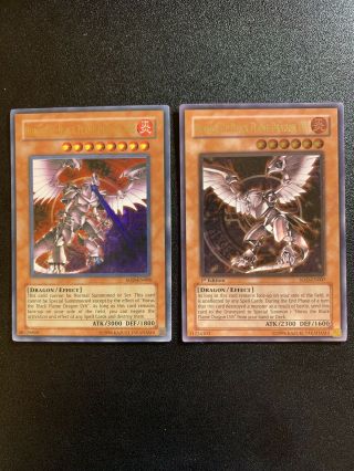 Yugioh Horus The Black Flame Dragon Lv6 And Lv 8 1st Edition Ultimate Rare Sod
