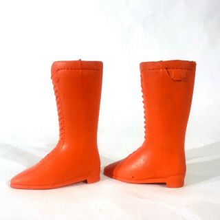 Vintage Ideal Orange Pair Chrissy Doll Lace Up Boots 5223 1971