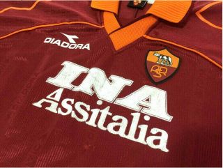 As Roma Italy Maglia Calcio Diadora 1999 - 2000 Jersey - Rare - Size M