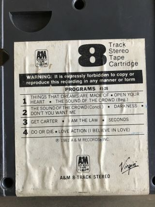 The Human League Dare 8 - Track Tape RARE 3