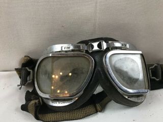 Antique Aviation Aviator Goggles Motorcycle Made In England
