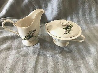 Vintage Lily Of The Valley Fine Arts China Sugar Bowl And Creamer In Ex.  Cond.