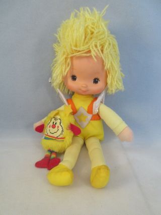 Vintage 1983 Rainbow Brite Canary Yellow Plush 10” Mattel Hallmark,  With Sprite