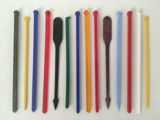 14 Vintage Swizzle Sticks,  1950 