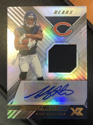2018 Panini Xr Anthony Miller Auto Patch Relic 16/99 Sp Rc Bears Rare Autigraph