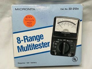 Vintage Radio Shack Micronta 8 Range Multitester 22 - 212b Ohms Volt