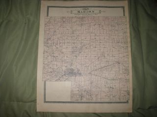 Antique 1895 Marion Maine Township Central City Linn County Iowa Handcolored Map