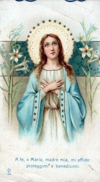 VTG ANTIQUE 1900 ' S DIE CUT RELIGIOUS PRAYER CARD Divota Supplica Vergine 2