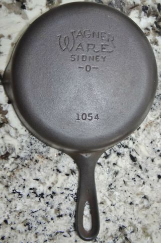 Wagner Ware 1054 Cast Iron Rare 4 Flat Smooth Bottom Skillet Cleaned