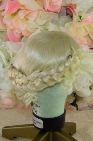 Vintage Stock Mohair Doll Wig Size 7 - 8 Brenda Wee Three Blonde Braided