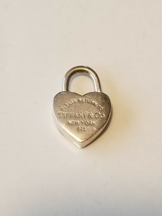 Please Return To Tiffany & Co.  Sterling Silver 925 Heart Charm Pendant Rare Vtg