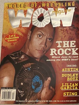 World Of Wrestling Mag: Vol.  2: The Rock,  2000,  Ln In Plastic Sleeve