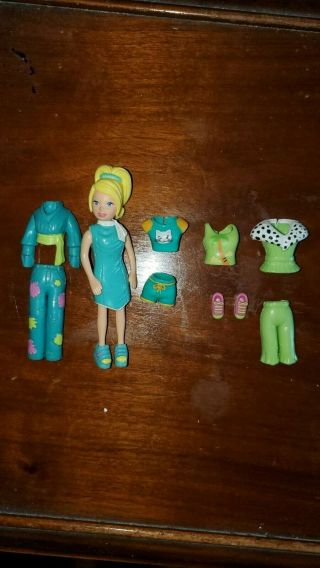 Vintage Polly Pocket Doll With Green Clothes