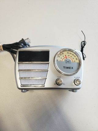 Timex Retro Style Alarm Clock Radio Model T247s Silver - And 100