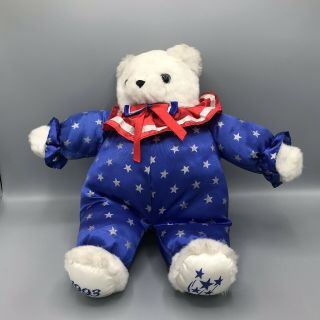 Vintage 1993 Dan Dee Teddy Bear Plush Stuffed Toy 4th Of July Red White Blue 15 "