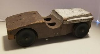 Antique Vintage Wooden Car Push Toy Primative