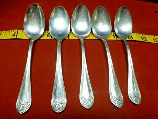 4 Vintage Tea Spoon Silver Plate Daisy Design Wm Rogers Mfg Co Aa,  Mfg (1)