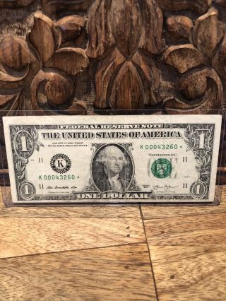 Very Rare & Popular Only 500,  000 Printed 2013 $1 Dollar " K”series Star Note