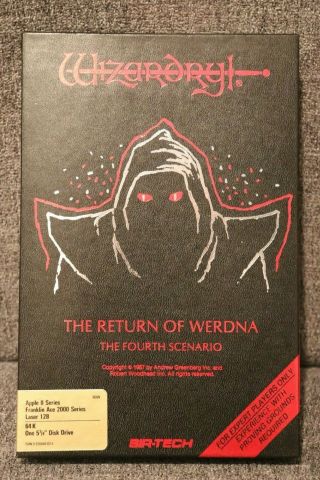 Rare Wizardry 1987 I The Return Of Werdna For Apple Ii Sir - Tech:the 4th Scenario