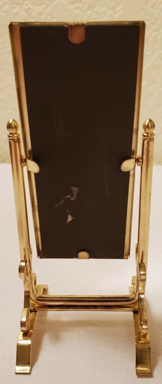 Dollhouse Miniature 1:12 Scale Brass Floor Standing Swivel Mirror 2