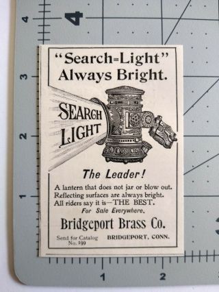 1897 Antique Bicycle Lantern Bridgeport Brass Art Connecticut Vintage Print Ad 2