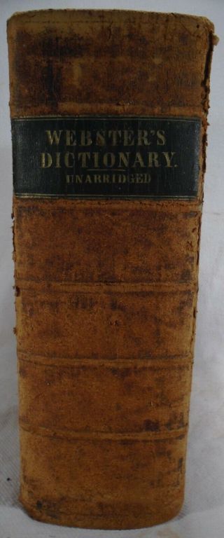 NOAH WEBSTER American Dictionary of the English Language RARE 1854 FULL LEATHER 2