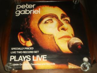 Rare Genesis Peter Gabriel " Plays Live " 1983 Promo Poster Huge