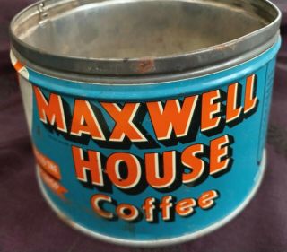 Older Vintage/antique Maxwell House Coffee Tin 1 Lb Vita - Fresh Vacuum Pack Good