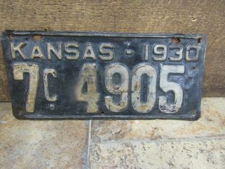 Old Antique Kansas 1930 License Plate Rat Rod Model A Jalopy 7c 4905