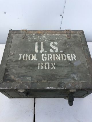 Us Army Corps Of Engineers Pioneer Equip.  Wwii Grinder Tool Box 1943 Rare