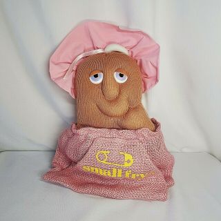 Vtg 1987 Small Fry Couch Potato Baby Girl Plush Doll Sack Coleco Bonnet