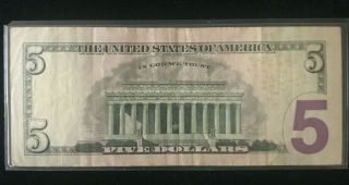 $5 dollar bill star note Series 2013,  Very Rare, . 2