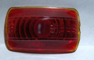 Antique Red / Amberina 3 5/8 X 2 1/8  Glass Tail Lens Early Auto Lamp Light