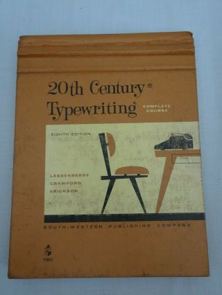 20th Century Typewriting Complete Course 1962 School Book Learn How To Type