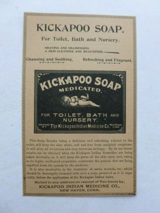Rare 1899 Antique Ad – Kickapoo Indian Medicine Co.  Soap Haven Ct Vtg