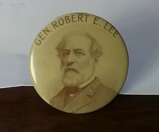 Rare Civil War General Robert E.  Lee Pin - Back St.  Louis Button Co.