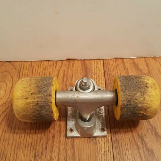Vintage Variflex Skateboard Truck And Wheels Yellow