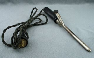 Antique Wood Handled Small Hair Curling Iron Vintage