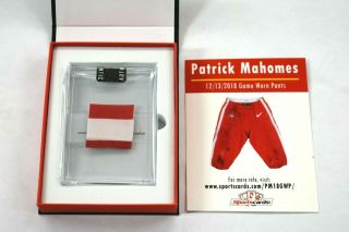 Patrick Mahomes 2018 Photo Matched Game Worn Pant Swatch Game Dirt Rare